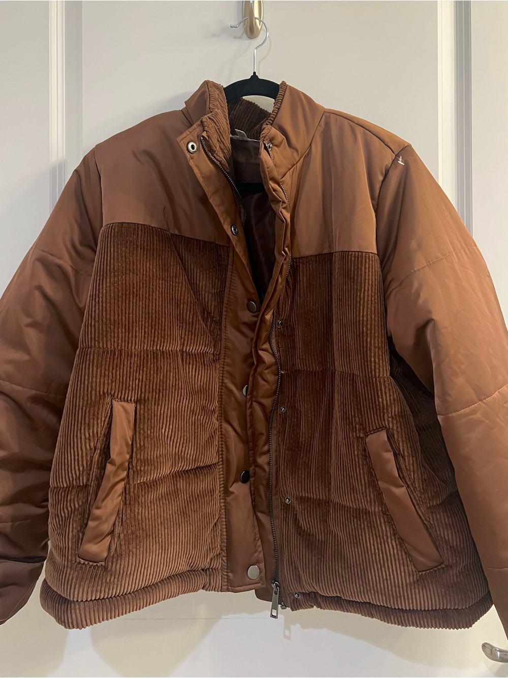Brown Corduroy Puffer Jacket